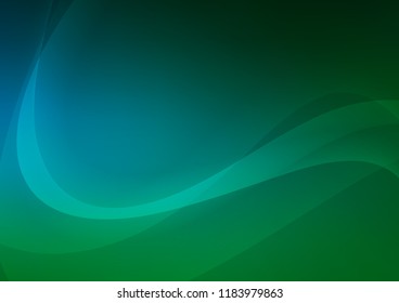 Dark Blue, Green vector background with lava shapes. A sample with blurred bubble shapes. The best blurred design for your business.