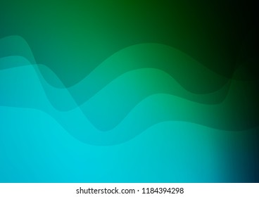 Dark Blue, Green vector background with bubble shapes. Modern gradient abstract illustration with bandy lines. The best blurred design for your business.
