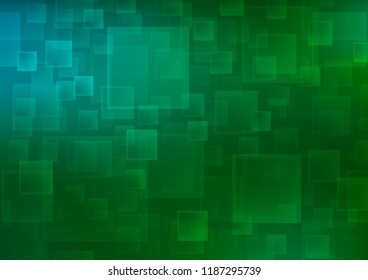 Dark Blue, Green vector background with rectangles. Modern abstract illustration with colorful rectangles. Pattern for commercials.
