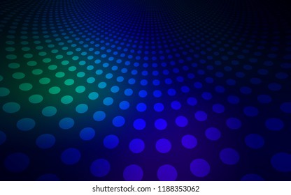 Dark Blue, Green vector background with bubbles. Blurred bubbles on abstract background with colorful gradient. Pattern can be used as texture of wallpapers.
