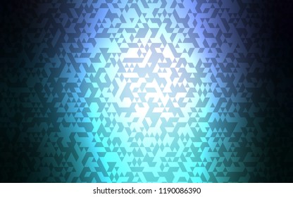 Dark Blue, Green vector background with triangles. Beautiful illustration with triangles in nature style. Smart design for your business advert.