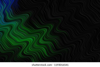 Dark Blue, Green vector background with lava shapes. A completely new color illustration in marble style. The best blurred design for your business.