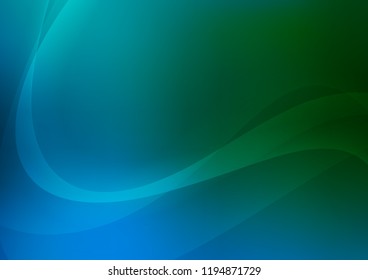 Dark Blue, Green vector background with lava shapes. Colorful abstract illustration with gradient lines. The template for cell phone backgrounds.