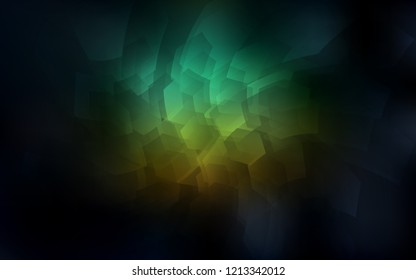 Dark Blue, Green vector background with hexagons. Illustration of colored hexagons on white surface. Pattern can be used for landing pages.