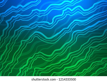 Dark Blue, Green vector background with bubble shapes. Shining illustration, which consist of blurred lines, circles. Marble design for your web site.