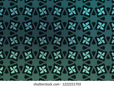 Dark Blue, Green vector background with triangles, rectangles. Abstract illustration with colorful lines, cubes. Modern template for your landing page.