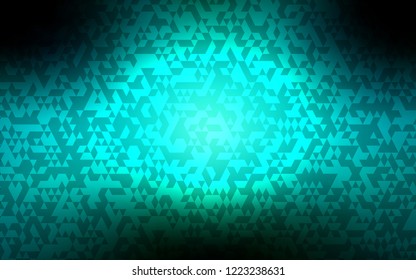 Dark Blue, Green vector background with triangles. Modern abstract illustration with colorful triangles. Pattern for commercials.