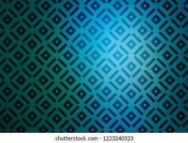 Dark Blue, Green vector background with lines, rhombuses. Colorful illustration with lines, cubes on abstract template. Pattern for websites, landing pages.