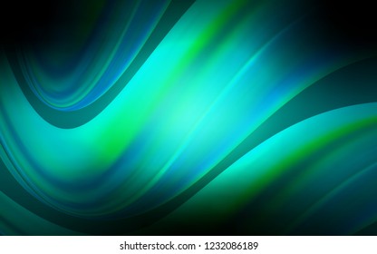 Dark Blue, Green vector background with abstract circles. Blurred geometric sample with gradient bubbles.  The elegant pattern for brand book.