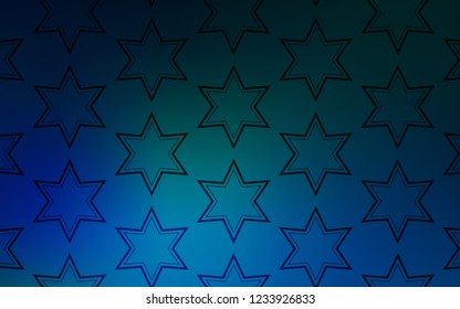 Dark Blue, Green vector background with colored stars. Decorative illustration with stars on abstract template. Smart design for your business advert.