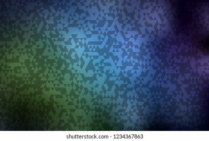 Dark Blue, Green vector background with triangles. Decorative design in abstract style with triangles. Best design for your ad, poster, banner.