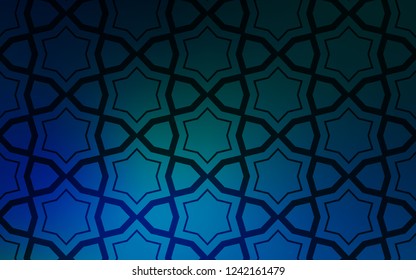 Dark Blue, Green vector background with colored stars. Blurred decorative design in simple style with stars. Smart design for your business advert.