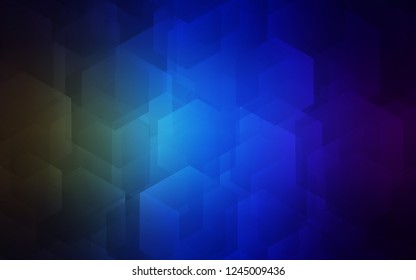 Dark Blue, Green vector background with hexagons. Glitter abstract illustration in hexagonal style. Pattern can be used for landing pages.