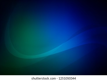 Dark Blue, Green vector background with bent ribbons. An elegant bright illustration with gradient. A new texture for your  ad, booklets, leaflets.