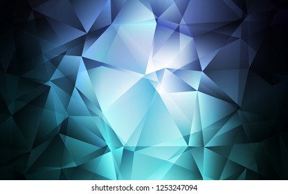 Dark Blue, Green vector background with triangles. Triangles on abstract background with colorful gradient. Modern template for your landing page.