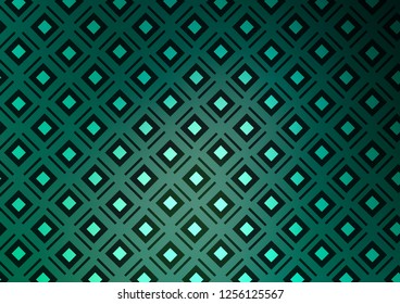 Dark Blue, Green vector background with lines, rhombuses. Colorful lines, squares on abstract background with gradient. Pattern for websites, landing pages.