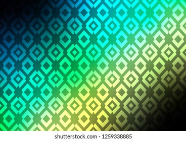 Dark Blue, Green vector background with rectangles. Decorative design in abstract style with rectangles. Pattern for commercials.