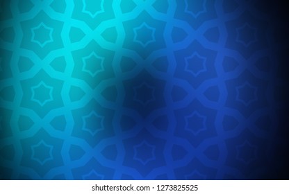 Dark Blue, Green vector background with colored stars. Shining colored illustration with stars. Template for sell phone backgrounds.