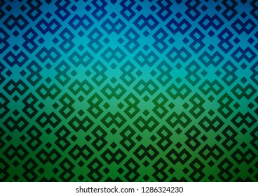 Dark Blue, Green vector background with rectangles. Abstract gradient illustration with rectangles. The template can be used as a background.