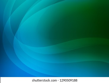 Dark Blue, Green vector background with lamp shapes. Modern gradient abstract illustration with bandy lines. The elegant pattern for brand book.