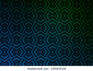 Dark Blue, Green vector background with straight lines. Glitter abstract illustration with colored sticks. Best design for your ad, poster, banner.