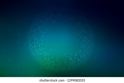 Dark Blue, Green vector background with galaxy stars. Shining colored illustration with bright astronomical stars. Pattern for astrology websites.