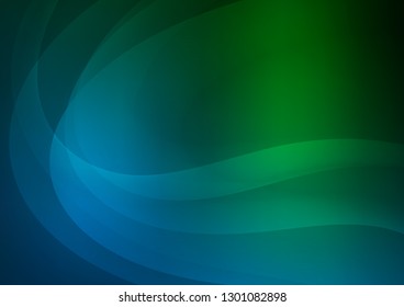 Dark Blue, Green vector background with lamp shapes. A vague circumflex abstract illustration with gradient. New composition for your brand book.