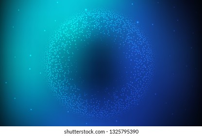 Dark Blue, Green vector background with astronomical stars. Shining colored illustration with bright astronomical stars. Smart design for your business advert.