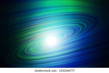 Dark Blue, Green vector background with astronomical stars. Blurred decorative design in simple style with galaxy stars. Smart design for your business advert.