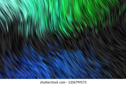 Dark Blue, Green vector background with abstract lines. Creative geometric illustration in marble style with gradient. Pattern for your business design.