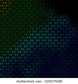 Dark Blue, Green vector background with lines, triangles. Shining abstract illustration with colorful triangles. Pattern for commercials.
