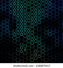 Dark Blue, Green vector background with circles. Glitter abstract illustration with colorful drops. Pattern for booklets, leaflets.