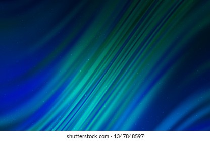 Dark Blue, Green vector background with galaxy stars. Shining colored illustration with bright astronomical stars. Template for cosmic backgrounds.