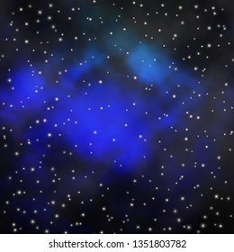 Dark Blue, Green vector background with colorful stars. Decorative illustration with stars on abstract template. Best design for your ad, poster, banner.