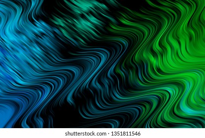 Dark Blue, Green vector background with lava shapes. Creative illustration in halftone marble style with gradient. Brand new design for your ads, poster, banner.