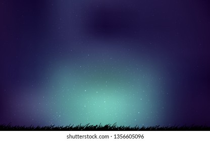 Dark Blue, Green vector background with astronomical stars. Shining colored illustration with bright astronomical stars. Template for cosmic backgrounds.