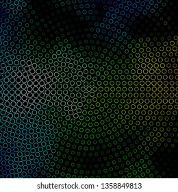 Dark Blue, Green vector background with circles. Glitter abstract illustration with colorful drops. Pattern for wallpapers, curtains.