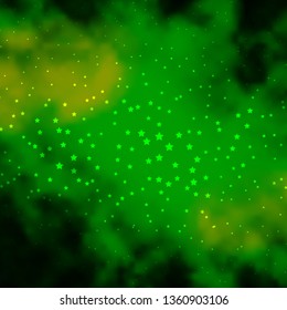 Dark Blue, Green vector background with colorful stars. Colorful illustration in abstract style with gradient stars. Pattern for websites, landing pages.