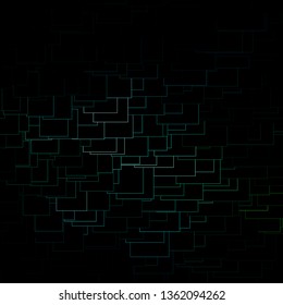 Dark Blue, Green vector background in polygonal style. Illustration with a set of gradient rectangles. Template for cellphones.