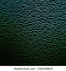 Dark Blue, Green vector background with curved lines. Colorful geometric sample with gradient curves.  Template for your UI design.