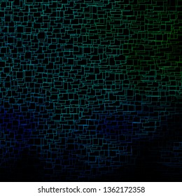 Dark Blue, Green vector background in polygonal style. Colorful illustration with gradient rectangles and squares. Pattern for websites, landing pages.