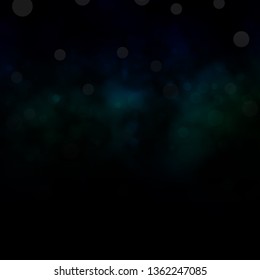 Dark Blue, Green vector background with circles. Colorful illustration with gradient dots in nature style. Pattern for wallpapers, curtains.