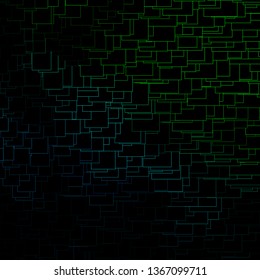Dark Blue, Green vector background with rectangles. Rectangles with colorful gradient on abstract background. Template for cellphones.