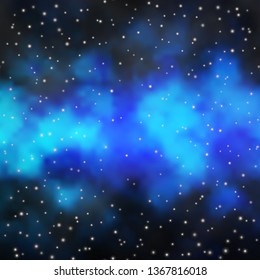 Dark Blue, Green vector background with small and big stars. Colorful illustration in abstract style with gradient stars. Pattern for websites, landing pages.