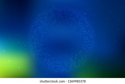 Dark Blue, Green vector background with astronomical stars. Shining colored illustration with bright astronomical stars. Pattern for astronomy websites.