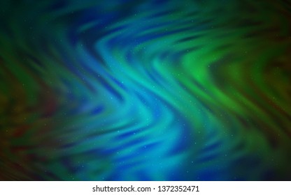Dark Blue, Green vector background with galaxy stars. Shining colored illustration with bright astronomical stars. Template for cosmic backgrounds.