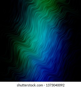 Dark Blue, Green vector background with wry lines. Brand new colorful illustration with bent lines. Pattern for websites, landing pages.