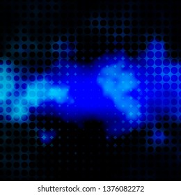 Dark Blue, Green vector background with circles. Colorful illustration with gradient dots in nature style. Design for your commercials.