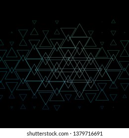 Dark Blue, Green vector background with lines, triangles. Illustration with colorful gradient triangles. Best design for posters, banners.