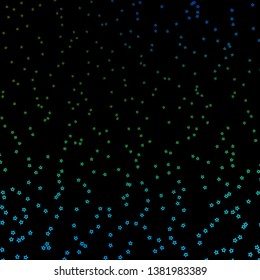 Dark Blue, Green vector background with small and big stars. Modern geometric abstract illustration with stars. Design for your business promotion.